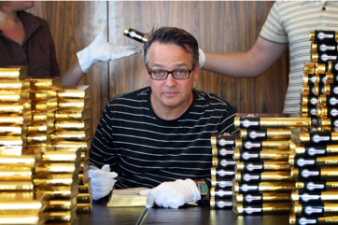 Charlie Higson with what appears to be carpal tunnel....